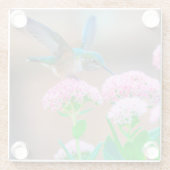 Dessous-de-verre En Verre Colibri et fleurs (Dos)