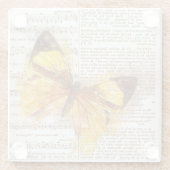 Dessous-de-verre En Verre Collage papillon jaune (Dos)