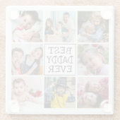 Dessous-de-verre En Verre Collage photo moderne| Meilleur papa (Dos)