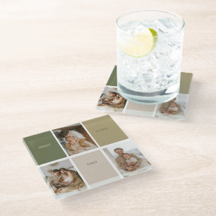 Dessous-de-verre En Verre Collage photo moderne Meilleur papa Jamais Cadeau