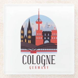 Dessous-de-verre En Verre Cologne Allemagne Vintage Cityscape