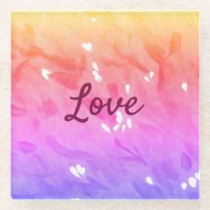 Dessous-de-verre En Verre Coloré arc-en-ciel amour fierté lgbtq gay motif te
