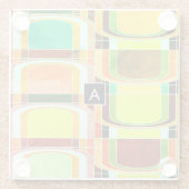 Dessous-de-verre En Verre Coloré Funky Retro Inspiré (Dos)