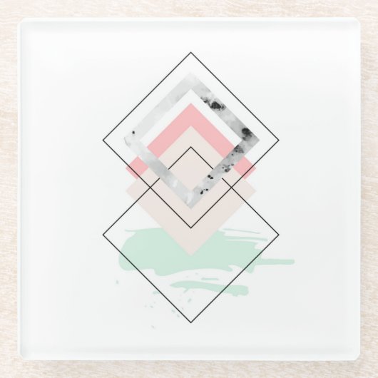 Dessous-de-verre En Verre Conception abstraite géométrique (Devant)