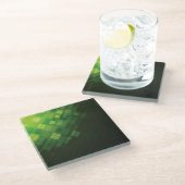 Dessous-de-verre En Verre Conception abstraite verte de technologie (Incliné)