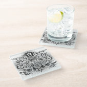 Dessous-de-verre En Verre Conception artistique tribale (Incliné)