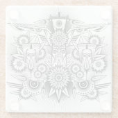 Dessous-de-verre En Verre Conception artistique tribale (Dos)