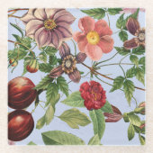 Dessous-de-verre En Verre Conception botanique vintage (Devant)