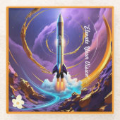 Dessous-de-verre En Verre "Conception cosmique visionnaire" (Devant)