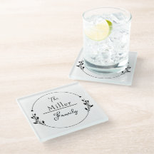 Conception de cercle noir et blanc avec nom de fam
