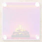 Dessous-de-verre En Verre Conception de cheminée rose (Dos)