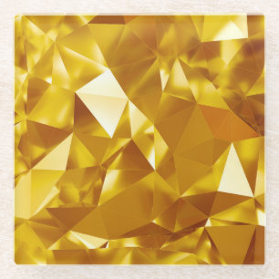 Dessous-de-verre En Verre Conception de fond métallique géométrique 3D