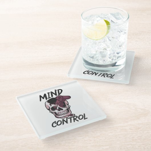 Dessous-de-verre En Verre Conception de jeux de contrôle mental (Incliné)