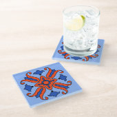 Dessous-de-verre En Verre Conception de mosaïque de l'île de Catalina (Incliné)