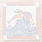 Dessous-de-verre En Verre Conception de mosaïque de l'île de Catalina (Dos)