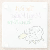 Dessous-de-verre En Verre Conception de mouton pour un modèle de Dessous de  (Dos)