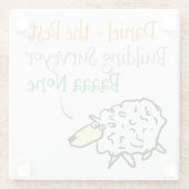 Dessous-de-verre En Verre Conception de moutons pour un inspecteur de bâtime (Dos)