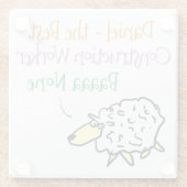 Dessous-de-verre En Verre Conception de moutons pour un ouvrier de construct (Dos)