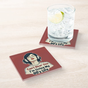 Dessous-de-verre En Verre Conception de rappel de musique nostalgique rétro