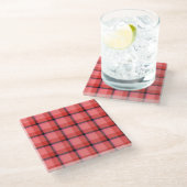 Dessous-de-verre En Verre Conception de tartan (Incliné)