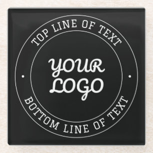 Dessous-de-verre En Verre Conception de texte modifiable avec votre logo   N