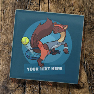 Dessous-de-verre En Verre Conception de tir astucieux de tennis Martre des p