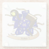 Dessous-de-verre En Verre Conception des dés de l'Assistant (Dos)