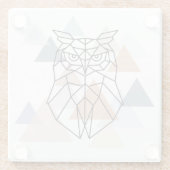 Dessous-de-verre En Verre Conception géométrique de hibou (Dos)