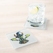 Dessous-de-verre En Verre Conception magique du dragon d'Halloween (Incliné)