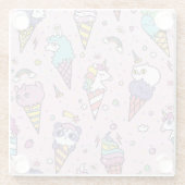 Dessous-de-verre En Verre Cônes de crème glacée mignonne (Dos)