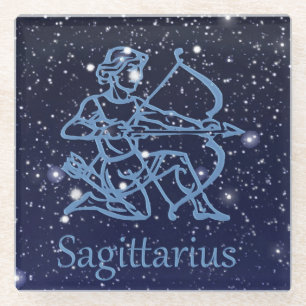 Dessous-de-verre En Verre Constellation du Sagittaire & Signe du zodiaque av
