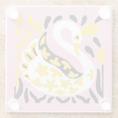 Dessous-de-verre En Verre Conte fée de style russe Swan royal couronné (Dos)