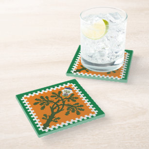 Dessous-de-verre En Verre Contrada della Selva (Forêt) Palio di Siena