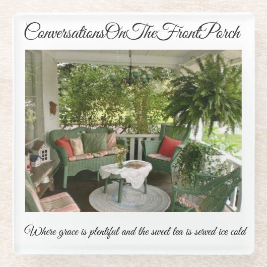 Dessous-de-verre En Verre Conversations sur le perron (Devant)