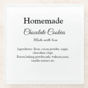 Dessous-de-verre En Verre Cookies au chocolat faits maison avec amour ajoute