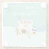 Dessous-de-verre En Verre cookies de Noël et chocolat chaud (Dos)