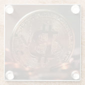 Dessous-de-verre En Verre Cool et stash Bitcoin brillant (Dos)