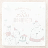 Dessous-de-verre En Verre Coordinateur Chaos Animaux de Noël Personnalisé (Dos)