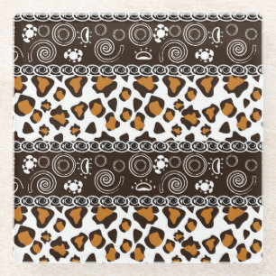 Dessous-de-verre En Verre Copie africaine avec le motif de peau de guépard
