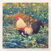 Dessous-de-verre En Verre Coq hawaïen (Devant)