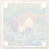 Dessous-de-verre En Verre Coq hawaïen (Dos)