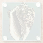 Dessous-de-verre En Verre Coque conique turquoise (Dos)