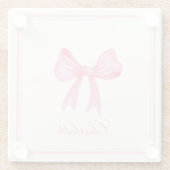 Dessous-de-verre En Verre Coquette Rose Bow (Dos)