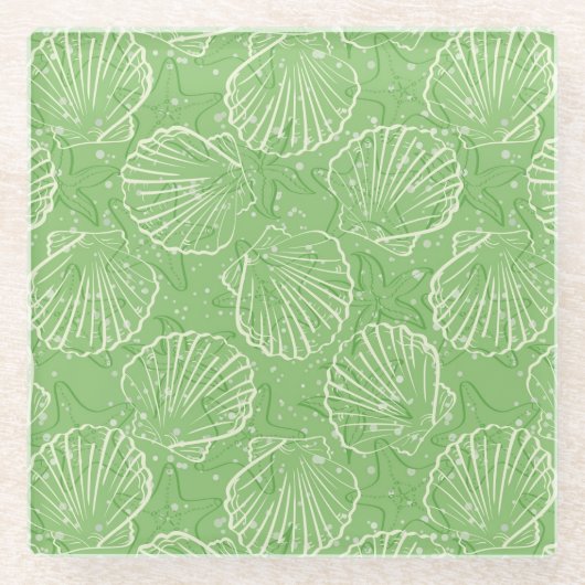 Dessous-de-verre En Verre Coquillages d'ensemble (Devant)