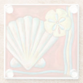 Dessous-de-verre En Verre Coquillages Rustiques Orange (Dos)