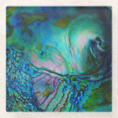 Dessous-de-verre En Verre Coquille d'abalone bleue (Devant)