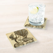 Dessous-de-verre En Verre Coquilles neutres et collection de corail (Incliné)