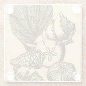 Dessous-de-verre En Verre Coquilles neutres et collection de corail (Dos)