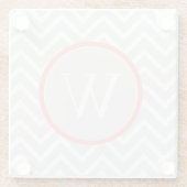 Dessous-de-verre En Verre Coral Chevron Monogramme (Dos)