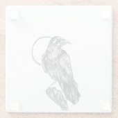 Dessous-de-verre En Verre Corbeau Amical (Dos)